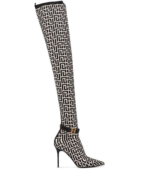 balmain thigh high boots replica|women's balmain boots.